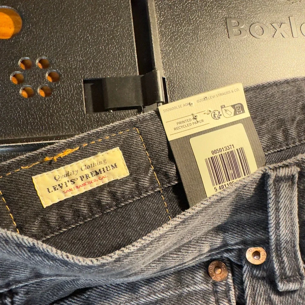 NWT Levi's 501 Original Jeans Mens 36x36 Black Straight Leg Baggy Denim Pants